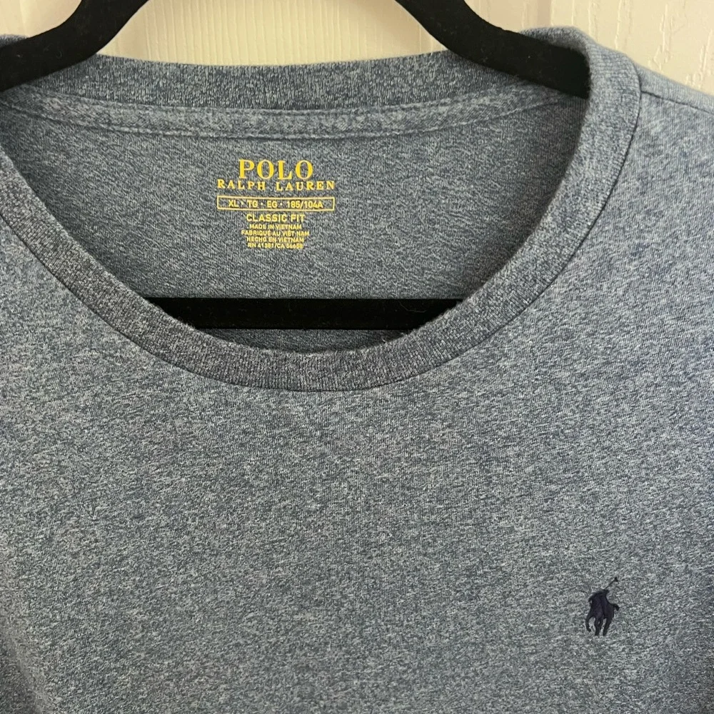 Polo Ralph Lauren Men's Blue T-Shirt Crew Neck Short Sleeve, 100% Cotton, XL